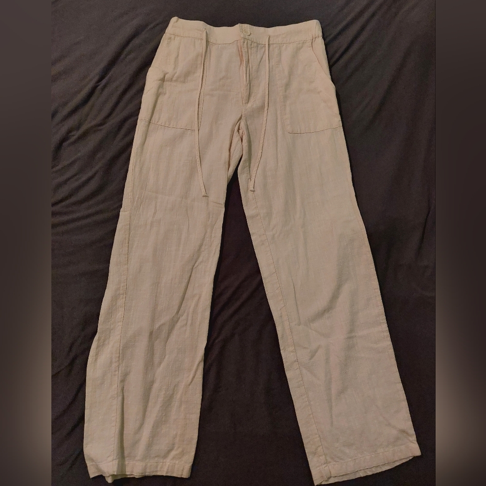 Men's Beige Casual Pants, Size Medium